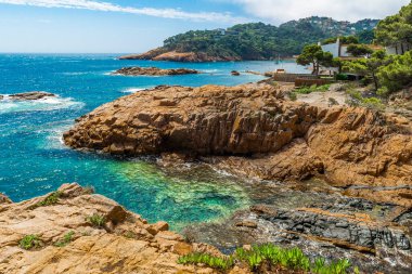 Cala de Aiguablava, Begur, Katalonya, İspanya. Yüksek kalite fotoğraf
