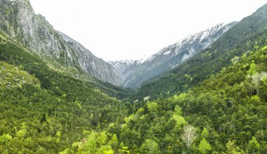 Kasım başında Pireneler 'i Portalet Geçidi' nden geçmek. Yüksek kalite fotoğraf