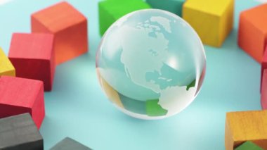 Cam küre ve yapı blokları görüntü