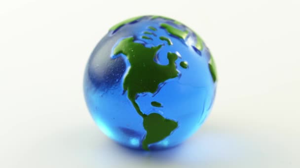 Rotating Glass Globe Image Environmental Issues — Stock Video