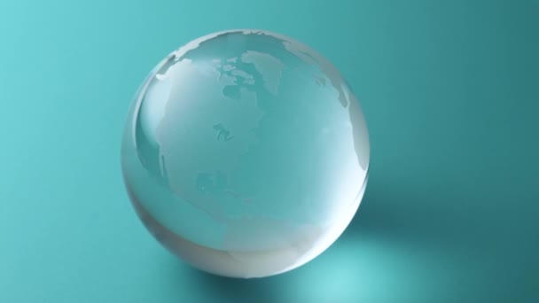 旋转玻璃球 环境问题的形象 — 图库视频影像