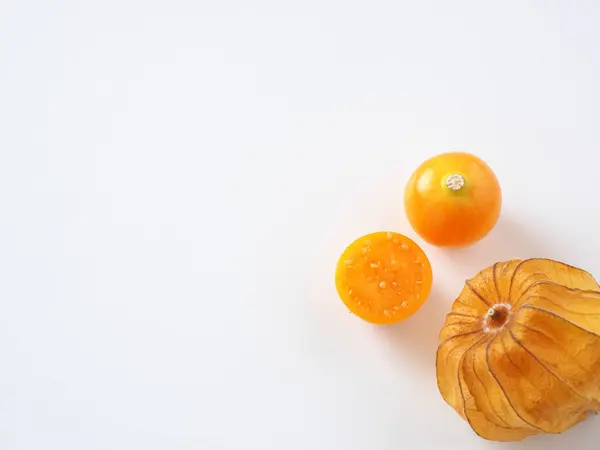 stock image Japanese physalis plant on white background