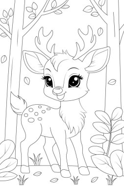 Kürkünde hassas noktalar olan bir geyik yavrusu.