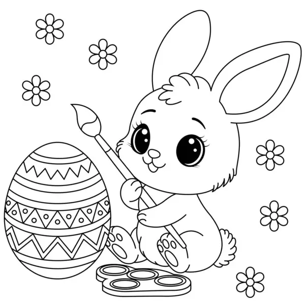 Küçük Tavşan Paskalya yumurtalarını boyuyor.