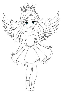 Boyama sayfası Kanatlı şirin bir prenses