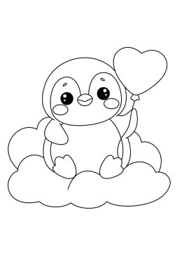 Cute Penguin Cartoon Coloring Page