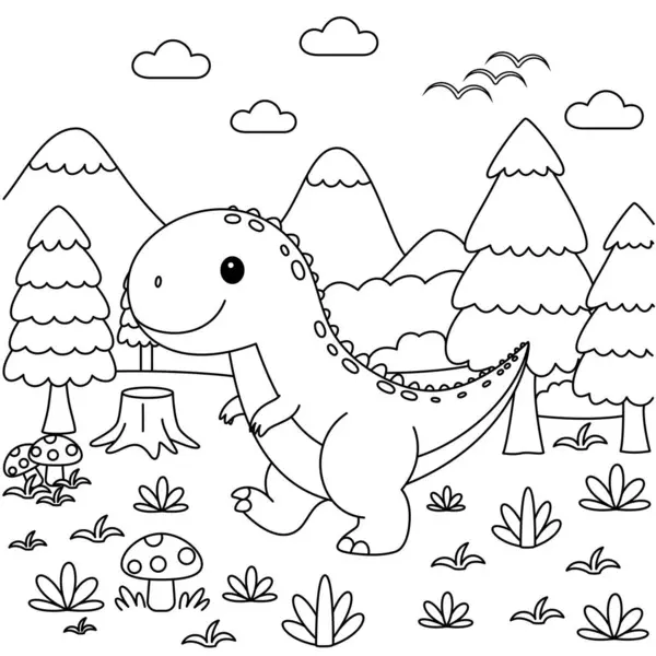 Şirin Tyrannosaurus Rex Dinozor Renklendirme Sayfası