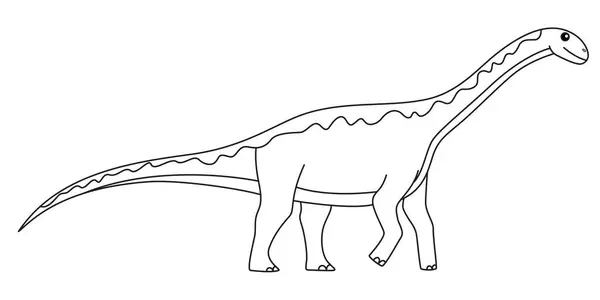 Jobaria恐龙彩绘页 在白色背景上被隔离的可爱的扁平恐龙 — 图库矢量图片