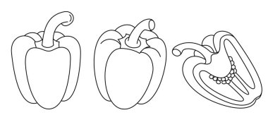 Çocuklar için Biber İzole Vektör Resimleri Renklendirme Sayfası