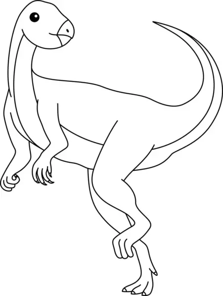 Qantassaurus Dinosaur Isolated White Background Coloring Page — ストックベクタ