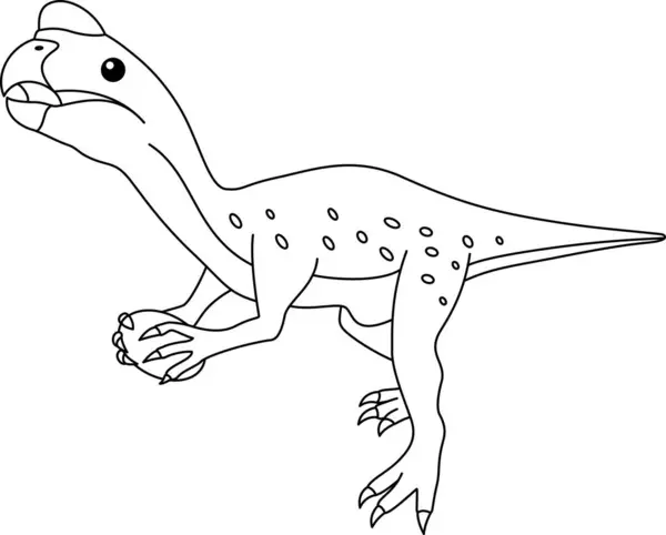 Oviraptor Dinosaur Isolated White Background Coloring Page — Stok Vektör