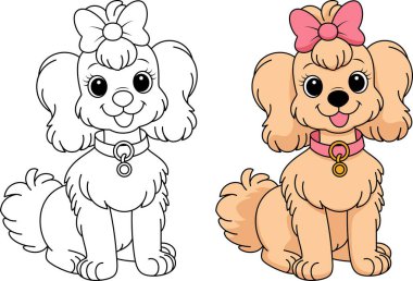 Cute Dog Outline Coloring Page clipart