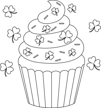 Çocuklar için Aziz Patrick Günü Kek Boyama Sayfası