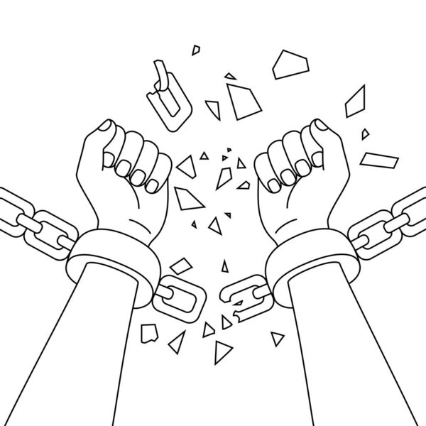 Breaking Chains of Slavery, Juneteenth Coloring Page for Kids