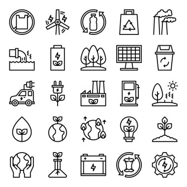 Küresel ısınma ve sürdürülebilir enerji ile ilgili ekoloji simgesi