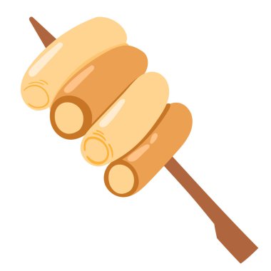 Sotteok Sotteok Geleneksel Kore Sokak Gıda Vektörü İllüstrasyonu