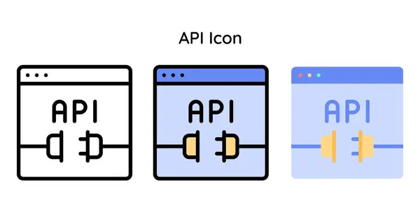 Api Icon Related Internet Things Line Line Color Flat Style — Vettoriale Stock