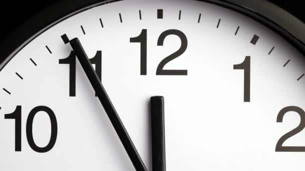 Clock Face Close Timelapse Clock Running Fast Clock Dial Closeup — Stock video