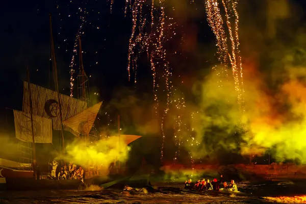 Villajoyosa şenliklerindeki bir bozkırın portresi.