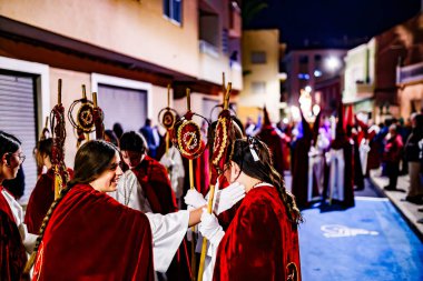 Villajoyosa, Alicante, Espana. 28-03-2024 Hristiyanlar Villajoyosa 'daki Ecce homo alayında.