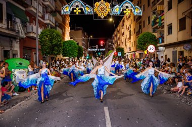 Villajoyosa, Alicante, Espaa. Villajoyosa 'daki Hıristiyan geçit töreninde 26-07-2024 denizcileri.