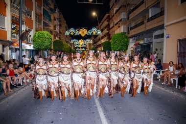 Villajoyosa, Alicante, Espaa. Villajoyosa 'daki Hıristiyan geçit töreninde 26-07-2024 denizcileri.