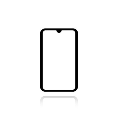 Şeffaf ekranlı akıllı telefon simgesi. Akıllı telefon simgesi. Vektör çizimi ESP 10