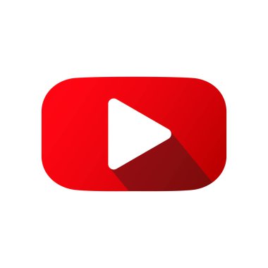 Çal düğmesi. Düz oyun ikonu. Basit multimedya düğmesi. Video oynatma düğmesi vektörü. Dikdörtgen oynatma tuşu. vektör illüstrasyonu