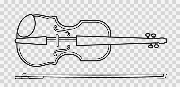 Fiyonklu bir müzik aleti. Vektör illüstrasyonu beyaz arkaplanda izole edildi