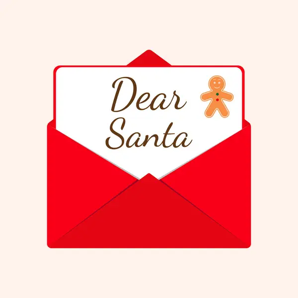 Beyaz arka planda sevgili Noel Baba 'ya yazılmış bir mektup olan Noel posta zarfı