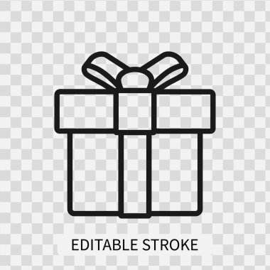 Vektör hediye kutusu satırı simgesi düzenlenebilir vuruş