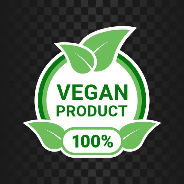Vegan ürün vektör etiketi simgesi veya doğal gıda rozeti sembolü