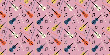 Kalıp keman, baskı ve diğer amaçlar için kusursuz arka plan. Vektör illüstrasyonu.