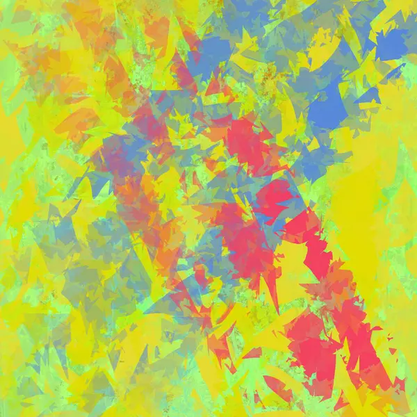 Rastgele renk ve şekillerin sinerjik bir karışımının hayal gücünden oluşan soyut bir arkaplan çizimi.