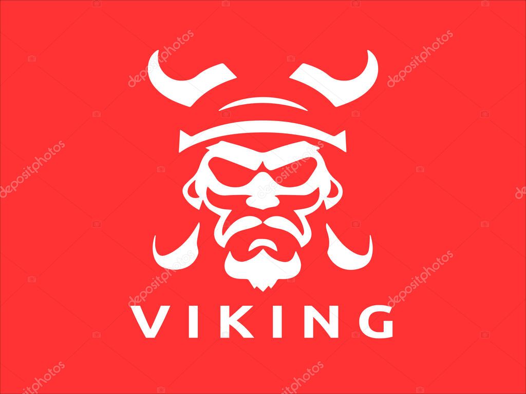 Viking logo design icon symbol vector template. human viking logo vector illustration.