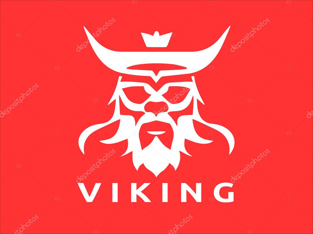 Viking logo design icon symbol vector template. human viking logo vector illustration.