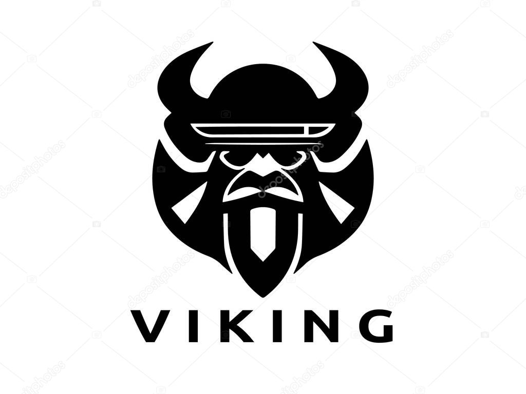 Viking logo design icon symbol vector template. Human viking logo vector illustration.
