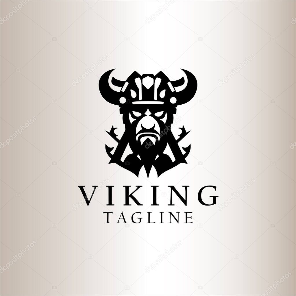 Human Viking Logo Design Vector Template