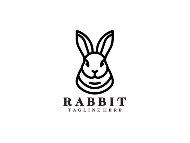 Tavşan Logosu Tasarımı Simge Vektörü Şablonu