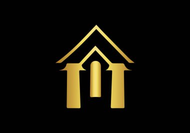 Altın Renkli Lüks Logo Şablonu
