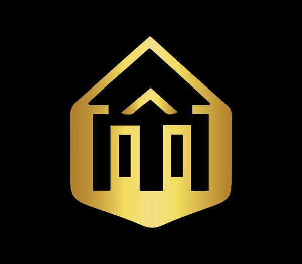 Luxury House Logo Template With Gold Colour