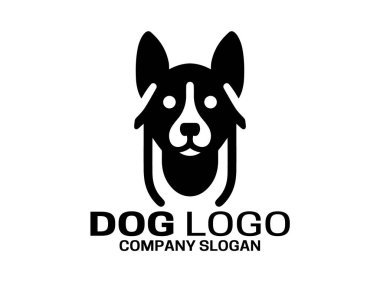  Köpek Başı Logosu Tasarımı Simge Vektörü Şablonu