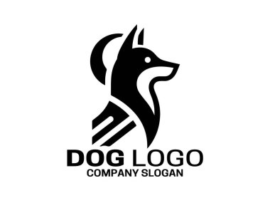  Köpek Başı Logosu Tasarımı Simge Vektörü Şablonu