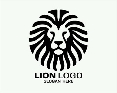 Aslan Başlı Logo Simgesi Vektör İllüstrasyonu