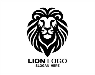 Aslan Başlı Logo Simgesi Vektör İllüstrasyonu