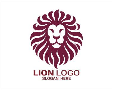 Aslan Başlı Logo Simgesi Vektör İllüstrasyonu