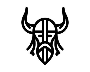 Viking logo tasarımı simge vektör şablonu.