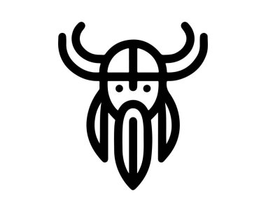 Viking logo tasarımı simge vektör şablonu.