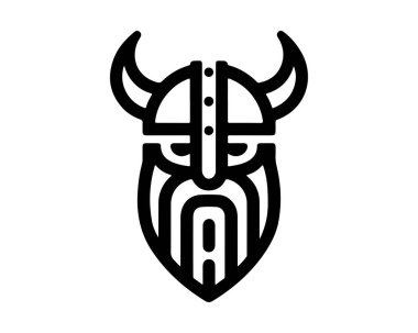 Viking logo tasarımı simge vektör şablonu.