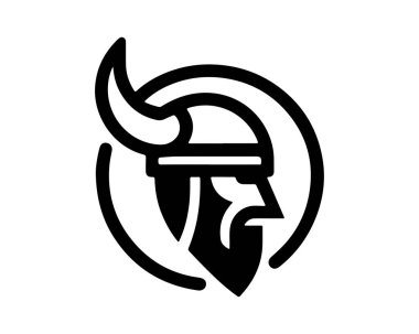 Viking logo tasarımı simge vektör şablonu.